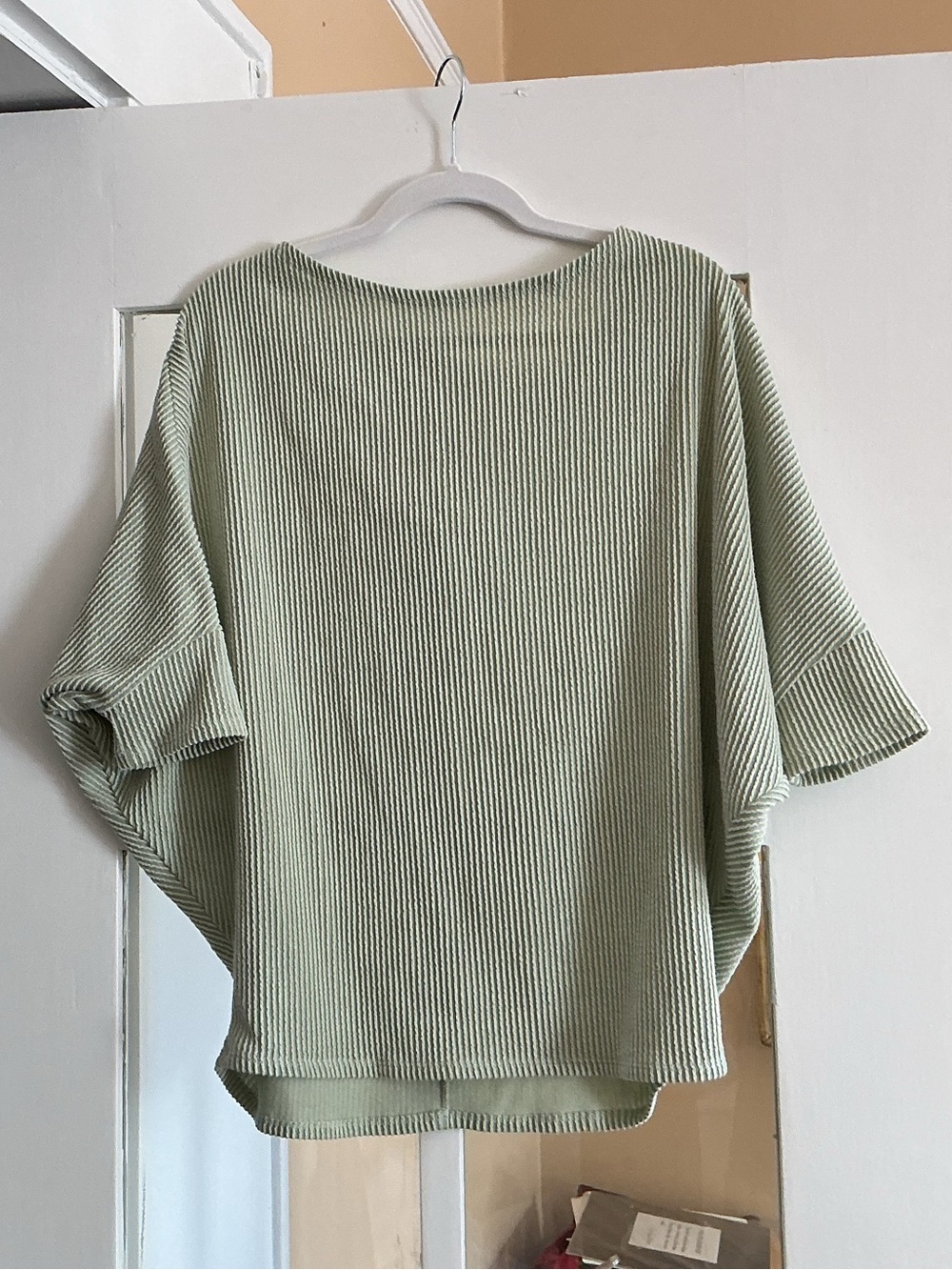 NWT Cherish Sage Green Ribbed Dolman Sleeve Top XS